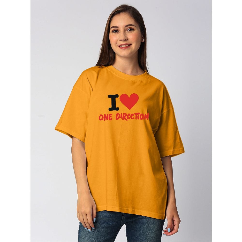 Streetmode I Love One Direction Yellow T-Shirt for Women