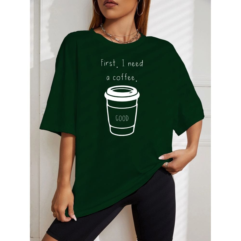 Streetmode I Need Is Offee Black T-Shirt for Women