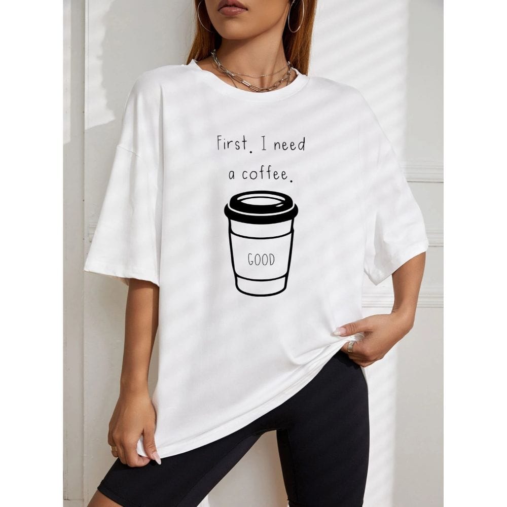 Streetmode I Need Is Offee White T-Shirt for Women