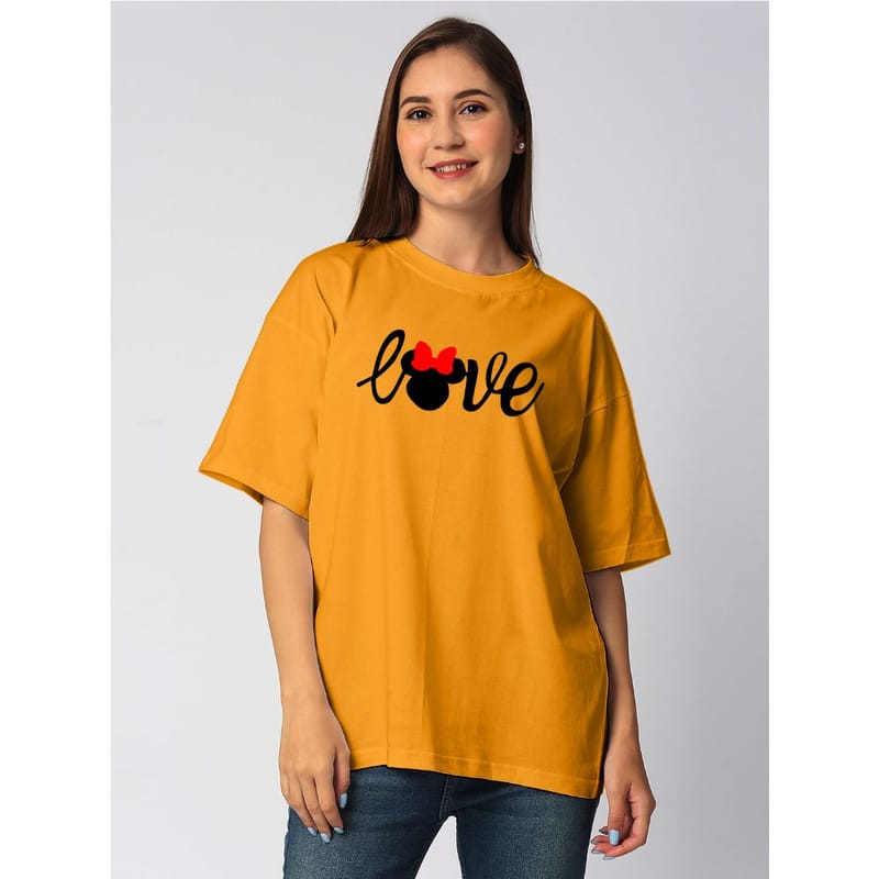 Streetmode Love Mickey Yellow T-Shirt for Women