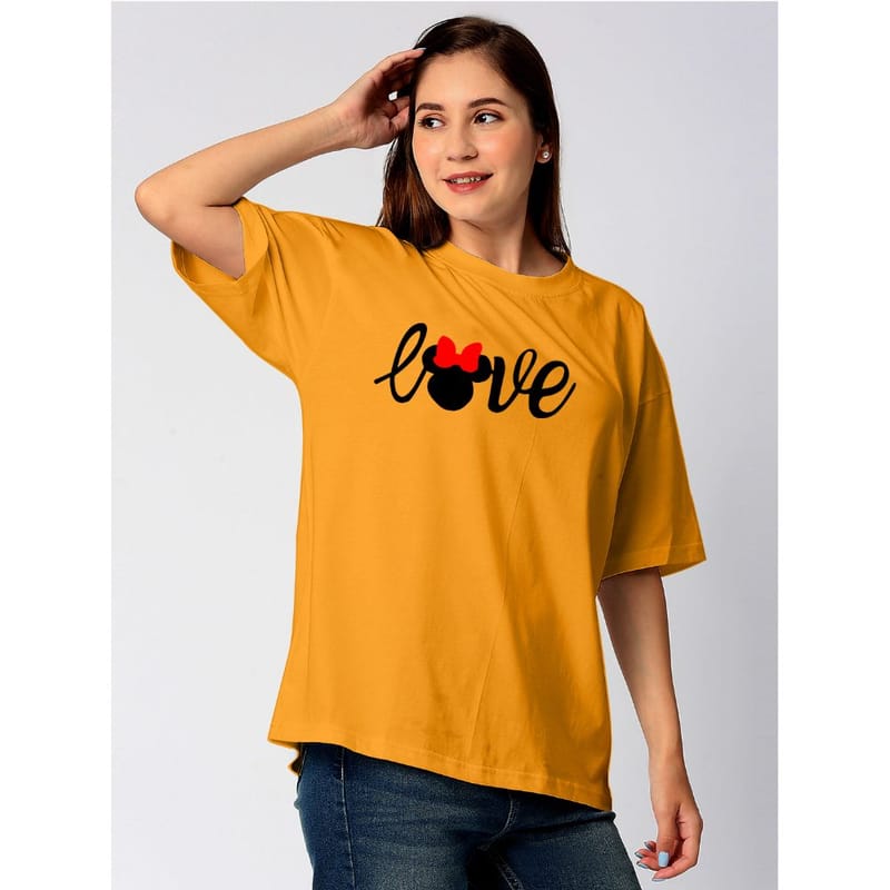 Streetmode Love Mickey Yellow T-Shirt for Women