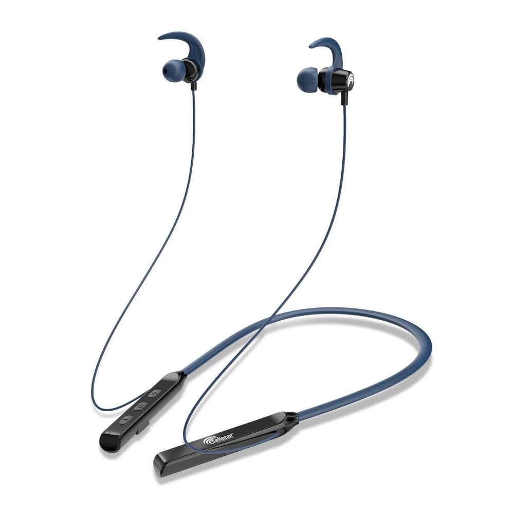 CELLECOR BH-1 Wireless Waterproof Bluetooth Earphone Neckband with Big 35 Hours Playtime (Blue)