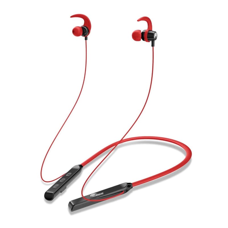 CELLECOR BH-1 Wireless Waterproof Bluetooth Earphone Neckband with Big 35 Hours Playtime (Red)