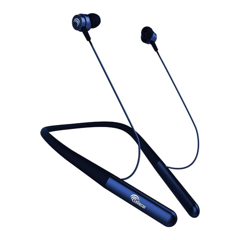 CELLECOR BS-1 Wireless Waterproof Bluetooth Earphone Neckband with Big 30 Hours Playtime (Blue)