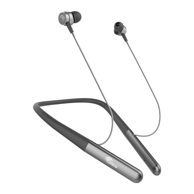 CELLECOR BS-1 Wireless Waterproof Bluetooth Earphone Neckband with Big 30 Hours Playtime (Grey)