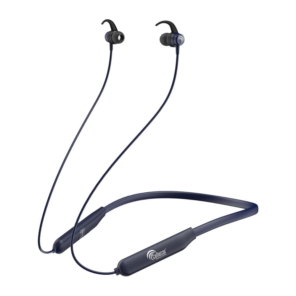 CELLECOR BS-2 Wireless Waterproof Bluetooth Earphone Neckband with Big 25 Hours Playtime (Blue)