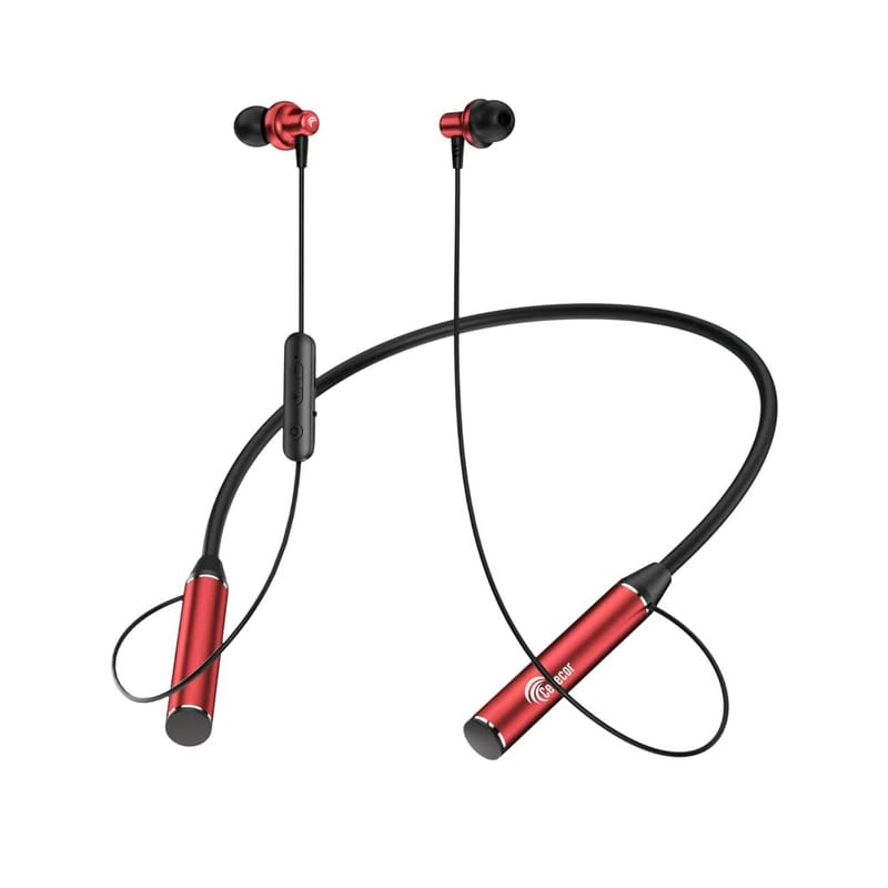 CELLECOR BS-4 Wireless Waterproof Bluetooth Earphone Neckband with Big 60 Hours Playtime (RED)