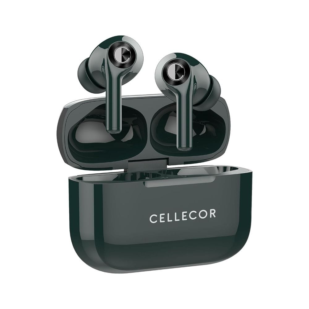 CELLECOR Bropods CB22 Waterproof Earbuds with 45 Hours Playtime| 5.1v Bluetooth | Auto Pairing | 13mm Driver | Voice Assistant | ENC (Green)