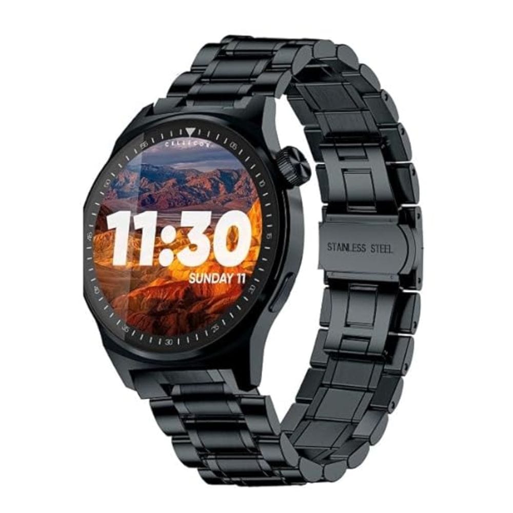 CELLECOR A7 PRO Parker 1.39" HD Display- BT Calling Smartwatch, Voice Assistant, 500 NITS, Always-On, 120+ Sports Modes, IPX68, SpO2, HR Monitoring, with Extra Strap