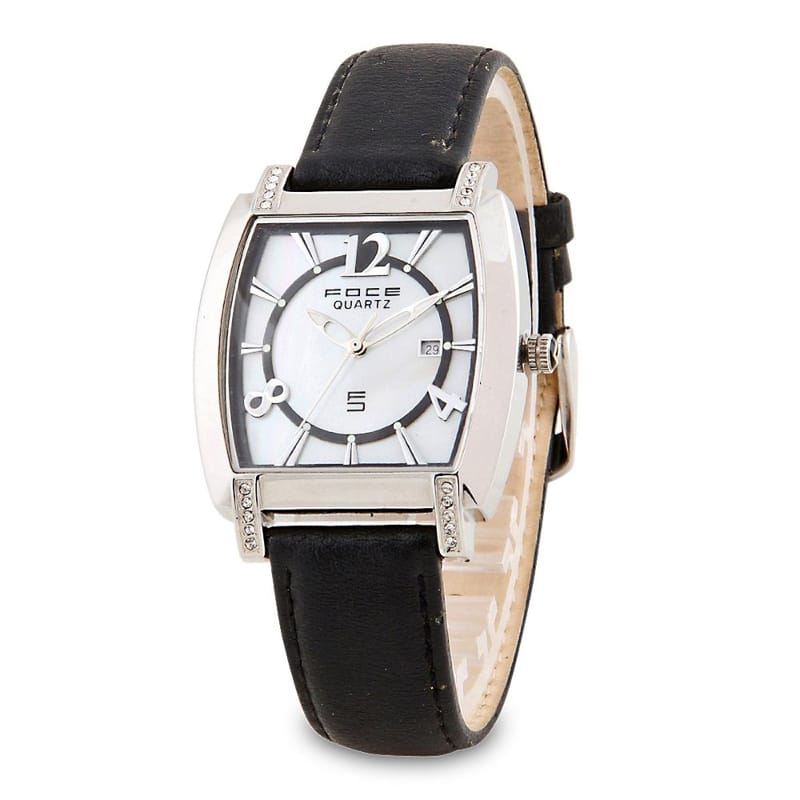 Foce Analog White Dial Women's Premium Crystal Studded Watch - F382LS-WHITE