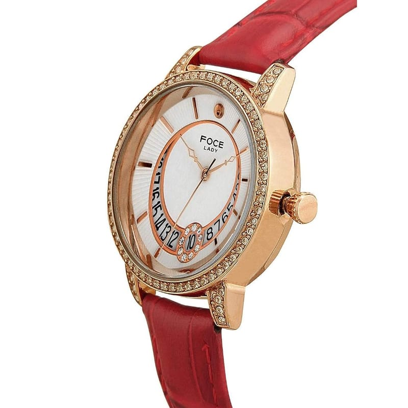 Foce Analog White Dial Women's Watch - FA20RGL-CREAM