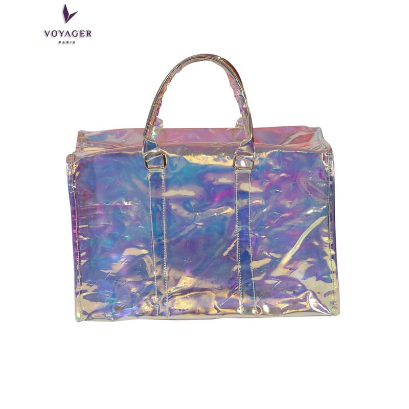 Voyager Paris S�entra�ner Stylish Holographic Duffle Bag with Great Space Facility & Waterproof for Unisex (White)