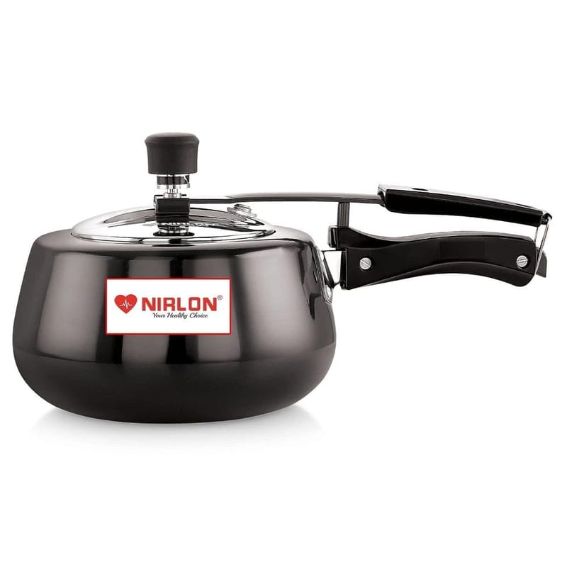 Nirlon Induction Base Hard Anodised Inner Lid Aluminium Pressure Cooker, 3 Litre, Black