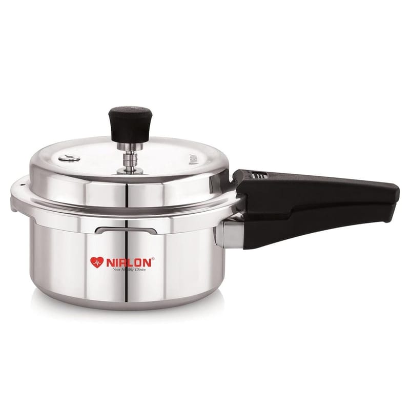 Nirlon Induction Base Outer Lid Aluminium Pressure Cooker, 2 Liters, Silver