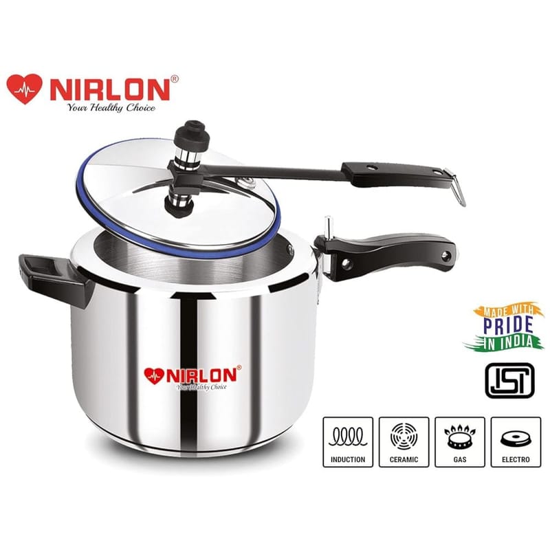 Nirlon Classic Induction Friendly Stainless Steel Pressure Cooker, 3 Liters