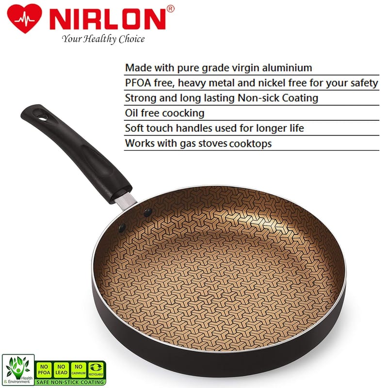 Nirlon Non-Stick Aluminium 12 Cavity Appam Patra Paniyarakkal | Paniyaram | Appam Pan | Pan Cake Maker | Ponganal Maker | Kuzhi Paniyaram | Paddu Tawa with 2 Side Handle [3mm_Clasic_AP12_No_LID]