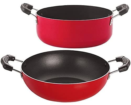 Nirlon Non-Stick Fry Pan, LPG Stove Compatible, Bakelite Handle, Virgin Grade Aluminium, PFOA Free, 20cm [3mm_Clasic_FP10]