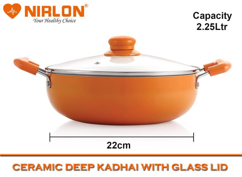 Nirlon Smoky Wood 2-Piece Aluminium Non Stick Non Induction Cooking Flat Dosa Tawa & Kadhai Combo Gift Set