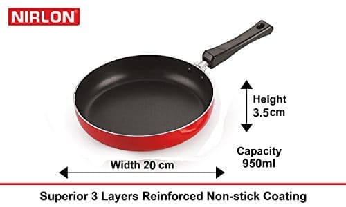 Nirlon Platinum Triply Stainless Steel Deep Kadhai with Glass Lid Lid- 22 cm - 2.3 Liter (Induction Friendly)