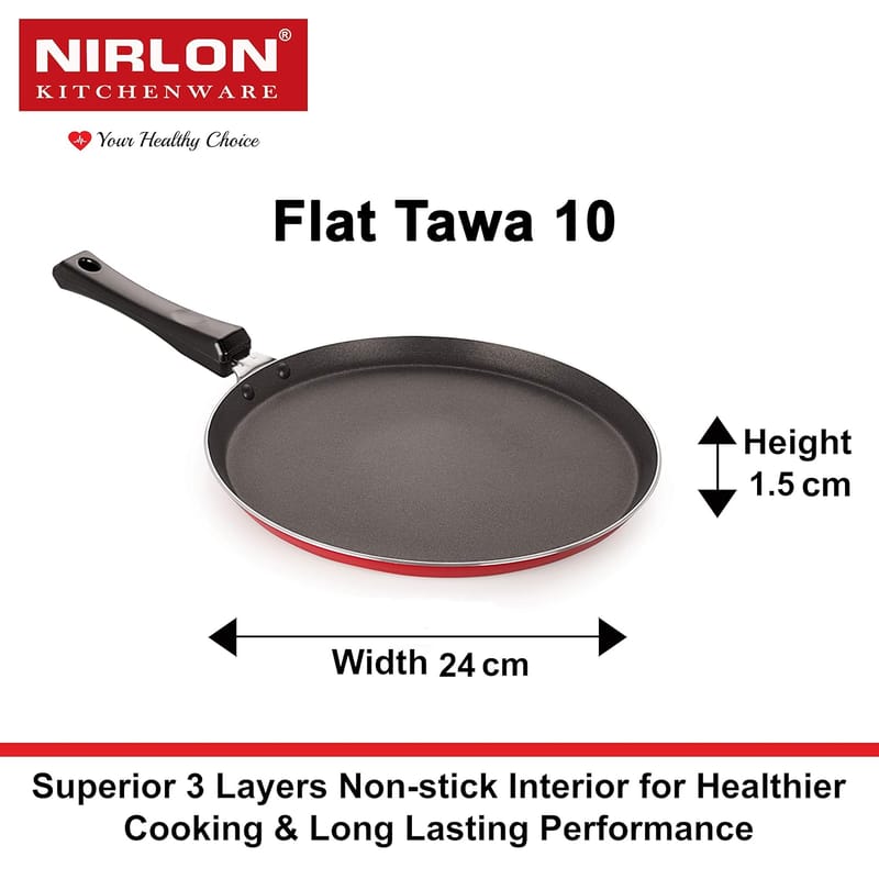 Nirlon Majesty Dishwasher Safe Aluminum Non Stick Deep Kadhai 22cm-2.25 Liter (Non Induction Base)