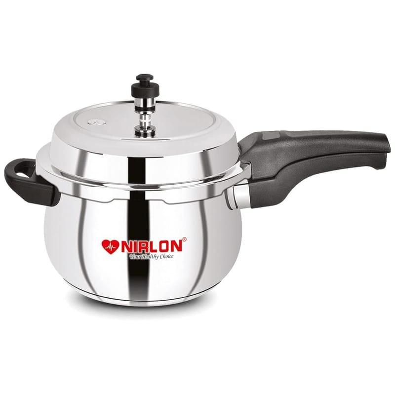 Nirlon Sandwich Bottom Induction Friendly Outer Lid Stainless Steel Pressure Cooker, 5 Litre