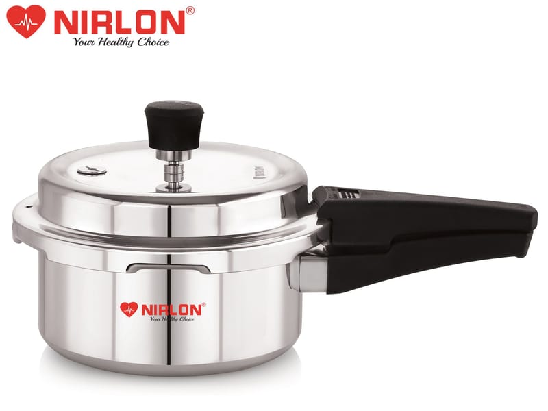 Nirlon Induction Base Outer Lid Aluminium Pressure Cooker, 2 Liters, Silver