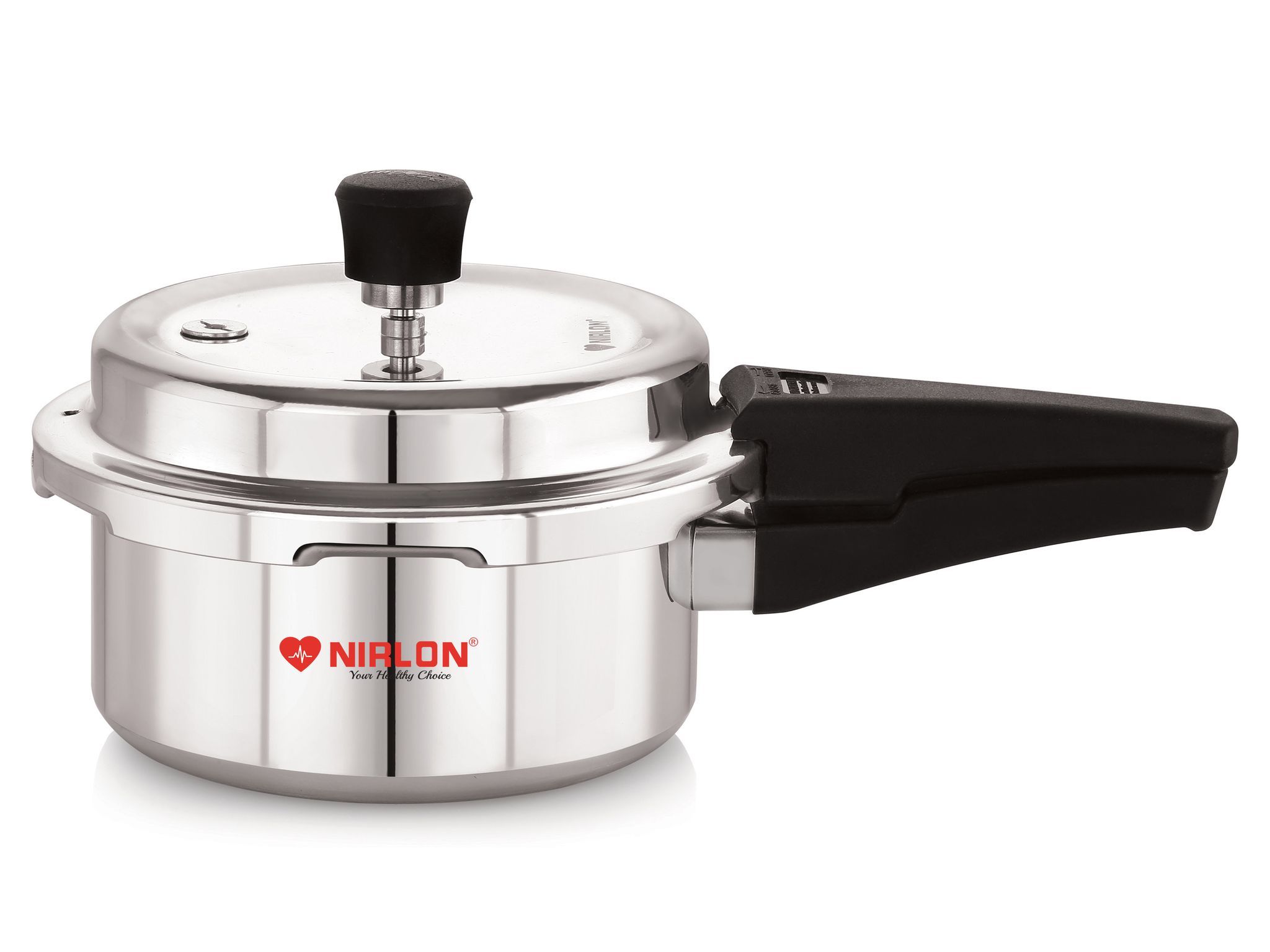 Nirlon Induction Base Outer Lid Aluminium Pressure Cooker, 2 Liters, Silver