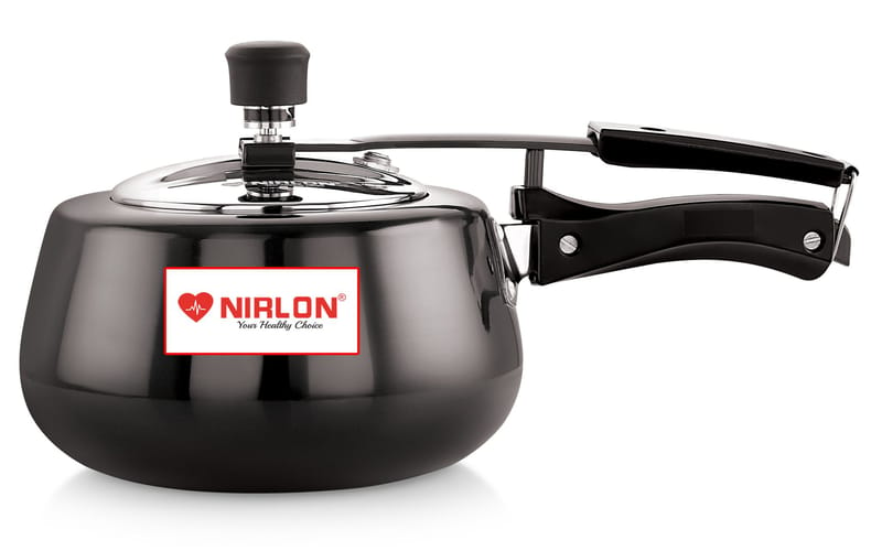 Nirlon Induction Base Hard Anodised Inner Lid Aluminium Pressure Cooker, 3 Litre, Black