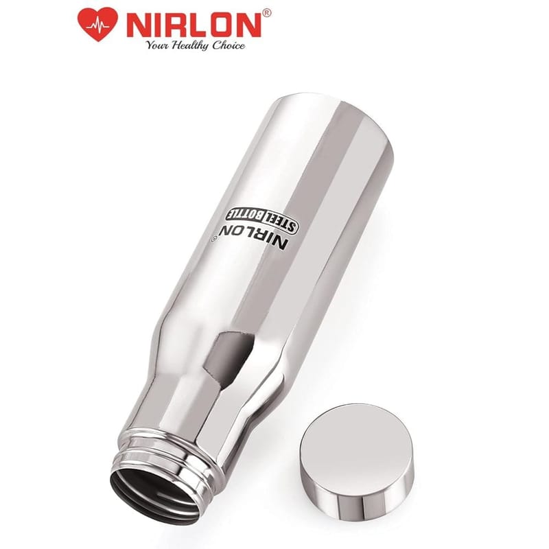 Nirlon Stainless Steel Single Wall Fridge Water Bottle, Silver, Set of 6 (FB_Xing)