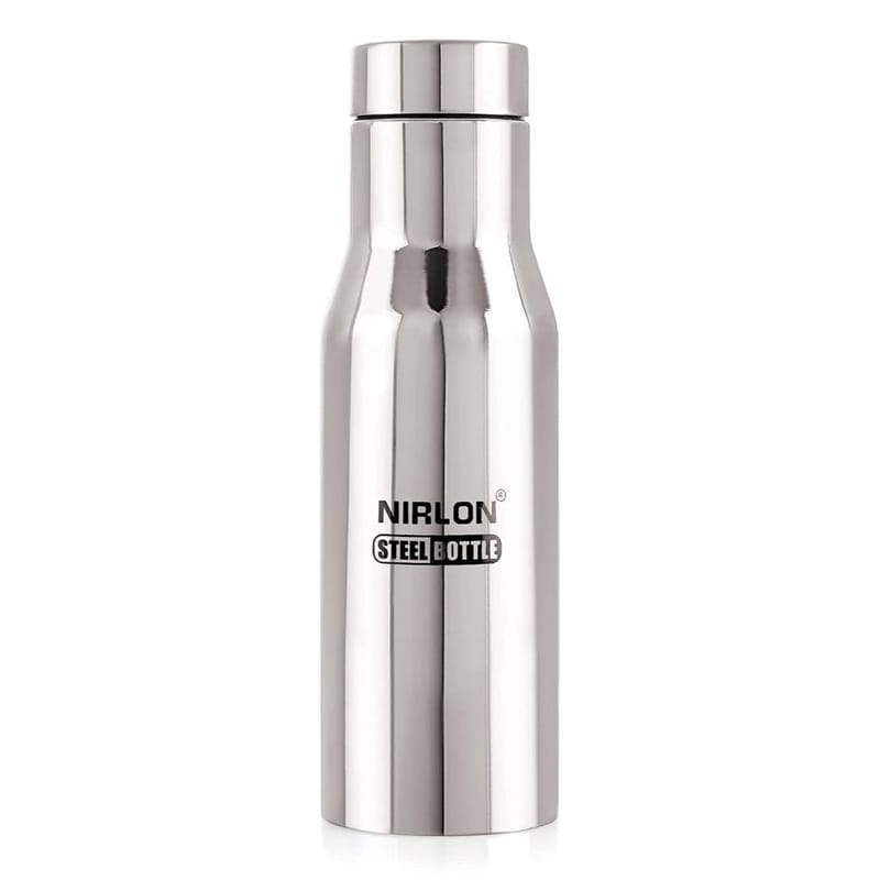 Nirlon Stainless Steel Single Wall Fridge Water Bottle, Silver, Set of 1 (FB_Xing)