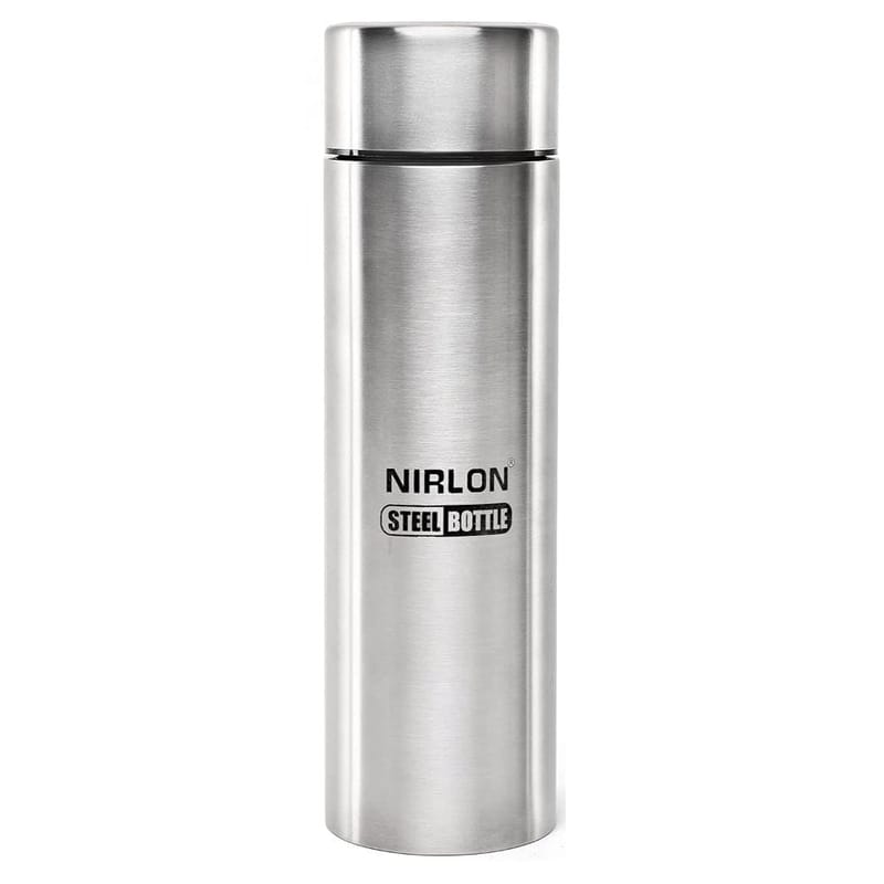 Nirlon Stainless Steel Single Wall Water Bottle 1000 ML, Set of 1