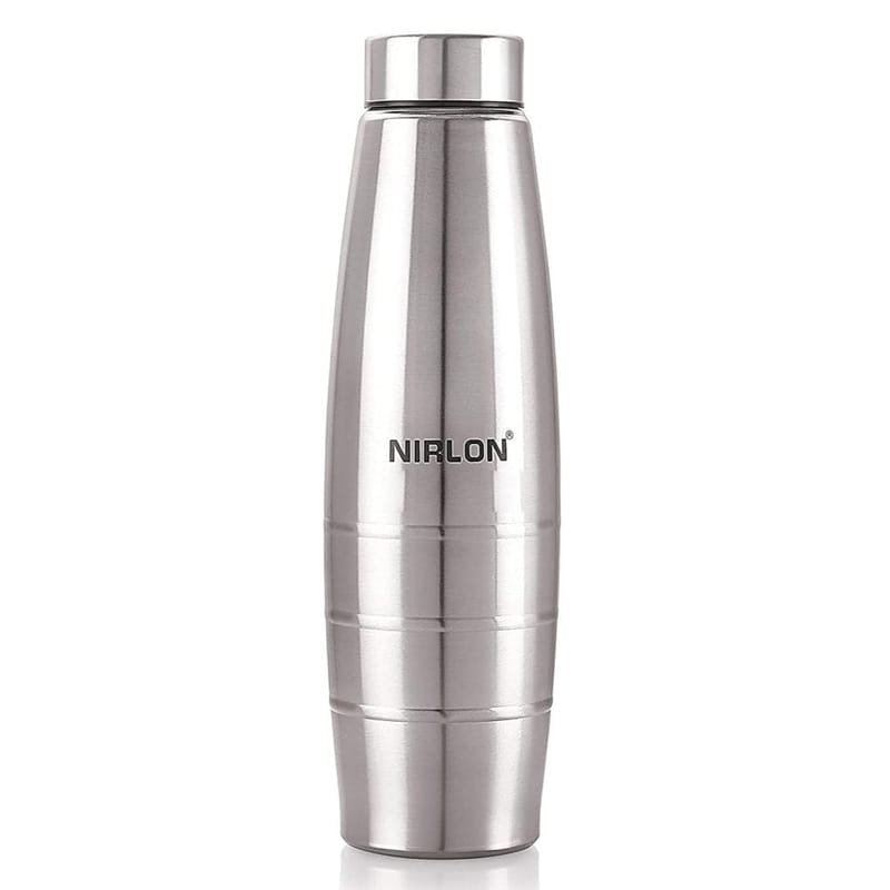 Nirlon Stainless Steel Single Wall Diamond Cut Water Bottle, 1000 ML, Set of 1