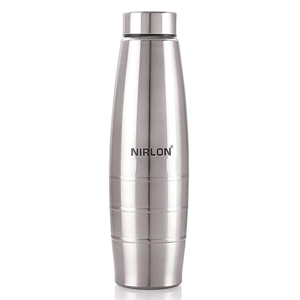 Nirlon Stainless Steel Single Wall Diamond Cut Water Bottle, 1000 ML, Set of 1