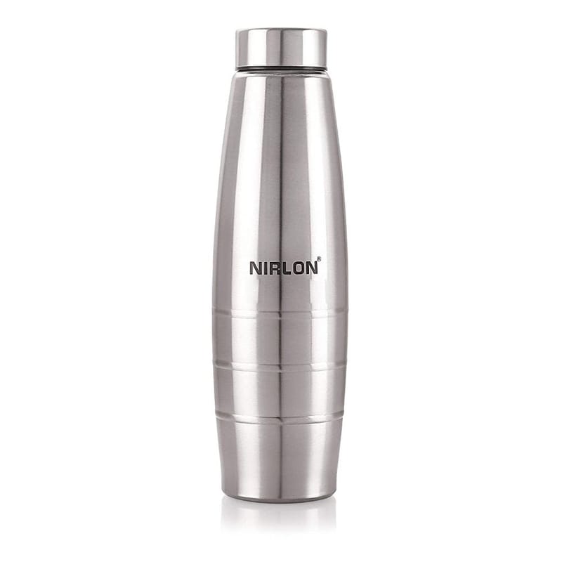 Nirlon Stainless Steel Single Wall Diamond Cut Water Bottle, 1000 ML, Set of 1