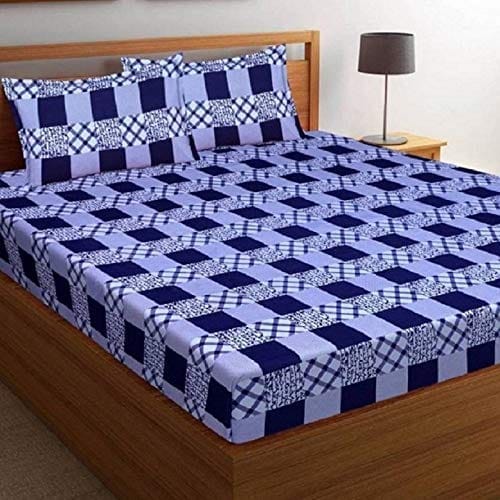 CLIDE PRESENTS 3D DOUBLE BEDSHEET WITH TWO PILLOW COVERS - 90X90 INCH - MULTICOLOR