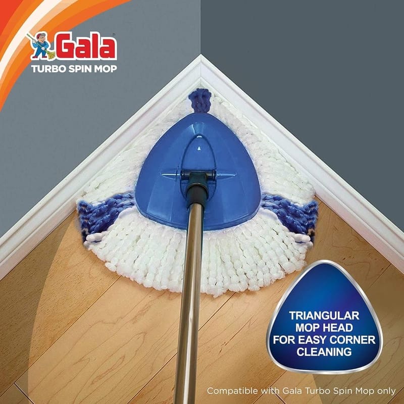 Gala Turbo Spin Mop Triangular Refill, White and Blue, Normal