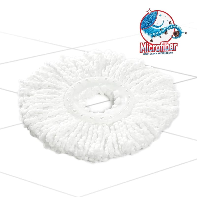 Gala Spin Mop Microfiber Refill, Spin Mop Refill/Floor Mop Refill, Mop Head Refill only, Mop Refills only (White)