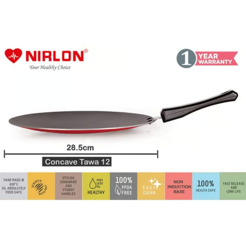 Nirlon Pfoa Free Non-Stick Aluminium 2 Piece Appampatra Combo Set Offer, 2.6mm_AP(7)_AP(12)