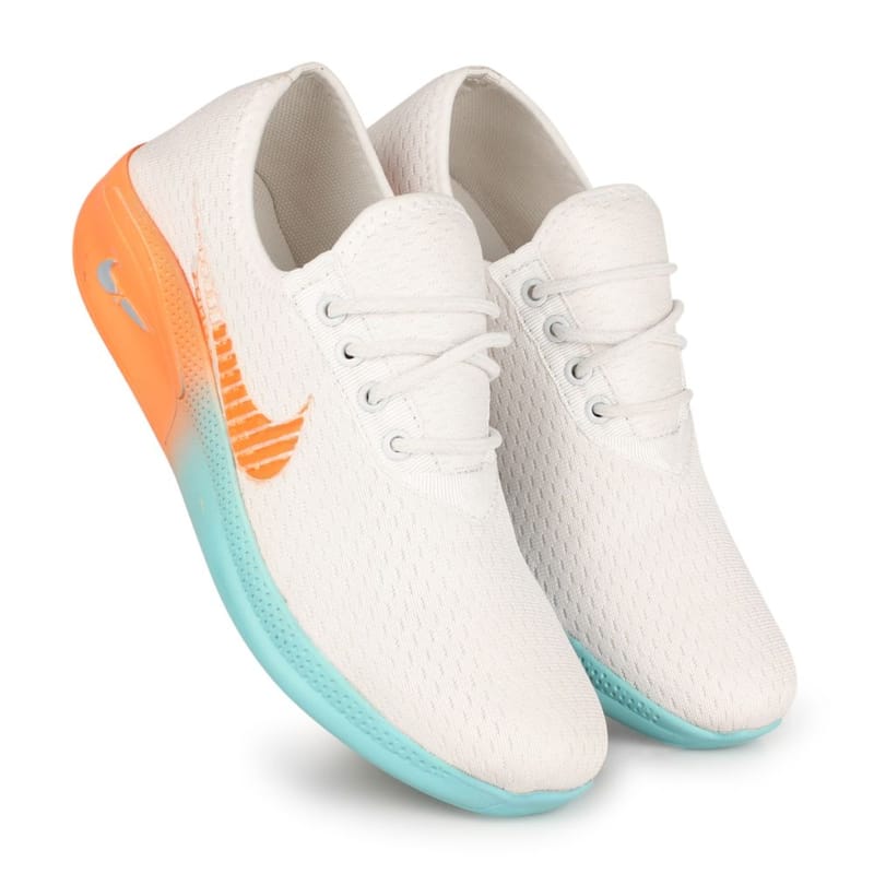 Richale New Latest White-Orange Shoes For Men