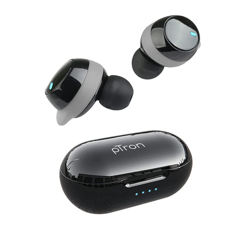 Ptron Basspods 581 True Wireless Bluetooth 5.0 Headphones - Black Grey