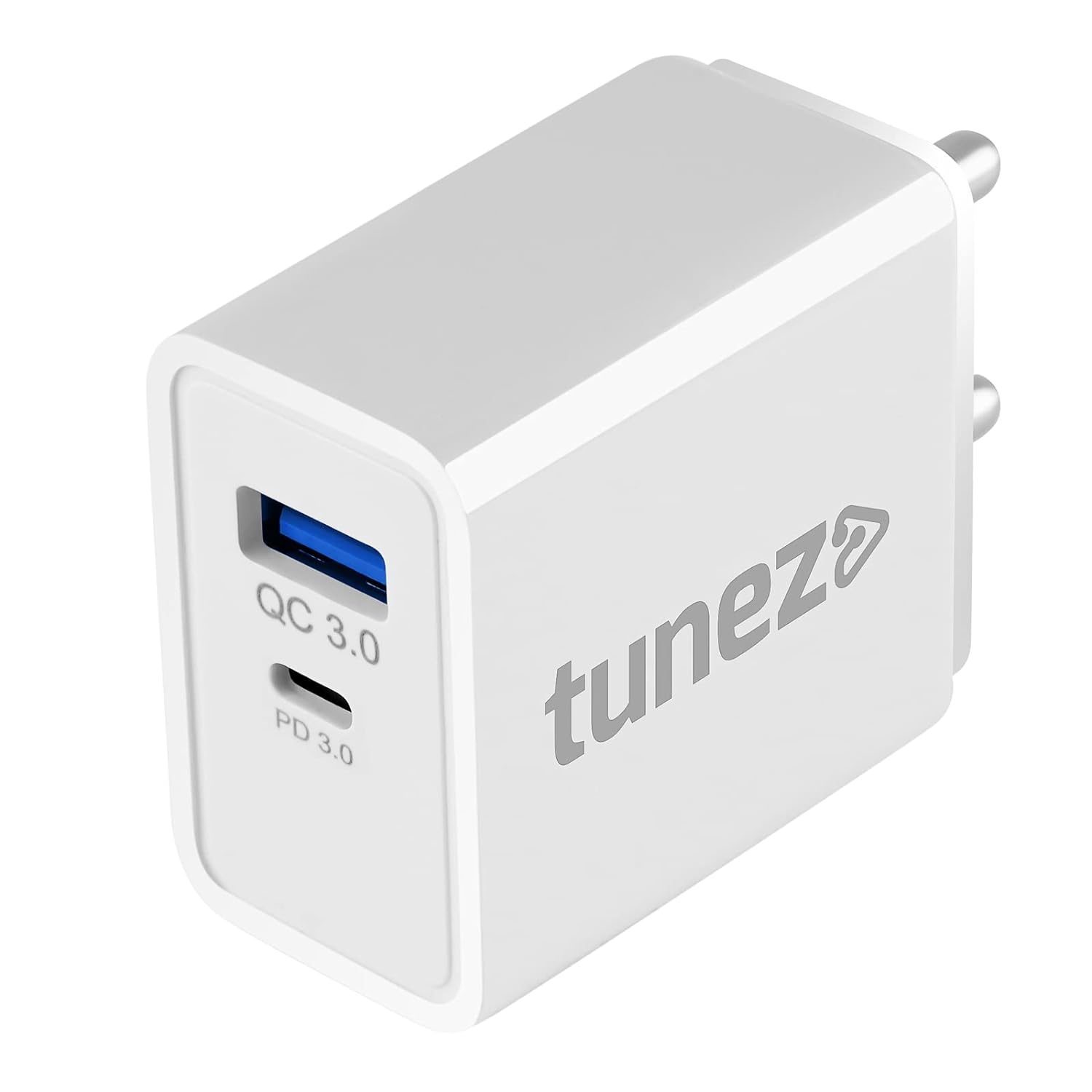 Tunez CH40 22.5W USB Type A QC+PD Fast Charging Adapter (White)