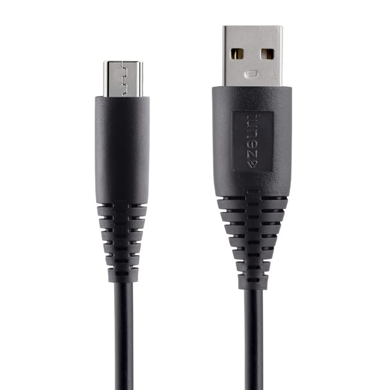 Tunez M20 3A Micro USB Data & Charging Cable, Made in India, 480Mbps Data Transfer rate, Durable 1-Meter Long USB Cable for Micro USB Devices - (Black)