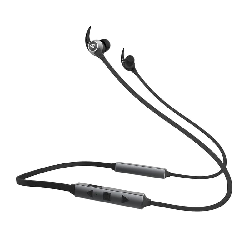 Tunez Rhythm R40 Wireless Neckband with 36 Hours Music Play Time, Fast Charging with Type Charger, in Built mic, Bluetooth Version V5.0 and Water Resistant(Grey)