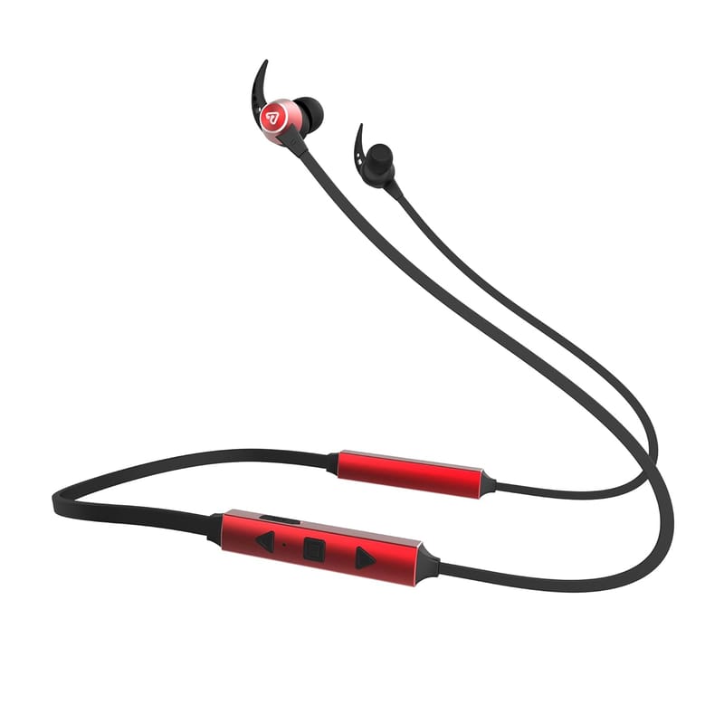 Tunez Rhythm R40 Wireless Neckband with 36 Hours Music Play Time, Fast Charging with Type Charger, in Built mic, Bluetooth Version V5.0 and Water Resistant(Red)