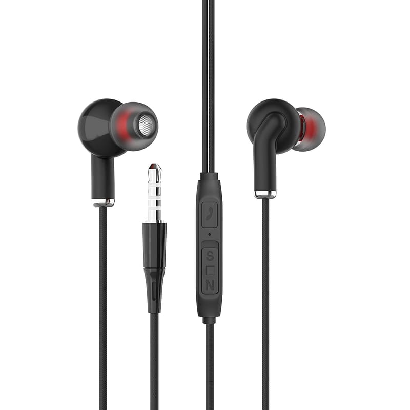 tunez Dhwani D10 in Ear Wired Earphone with in Built mic,10mm Dynamic Drivers, Super Extra Bass and 3.5mm Jack(Black)