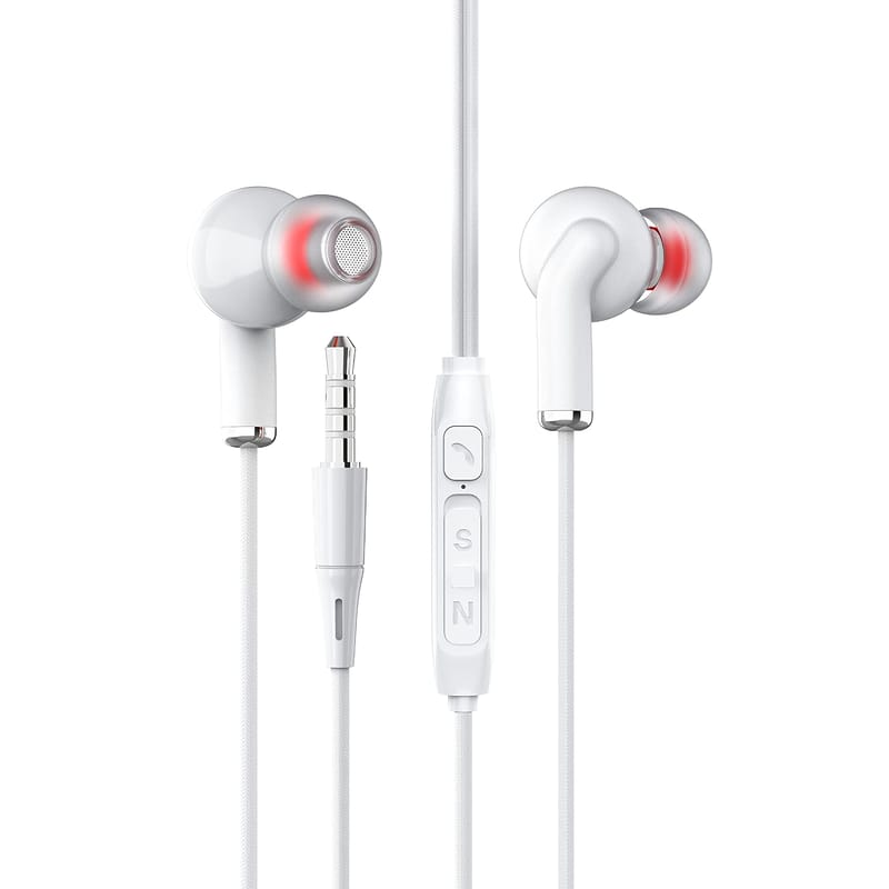 Tunez Dhwani D10 in Ear Wired Earphone with in Built mic,10mm Dynamic Drivers, Super Extra Bass and 3.5mm Jack(White)