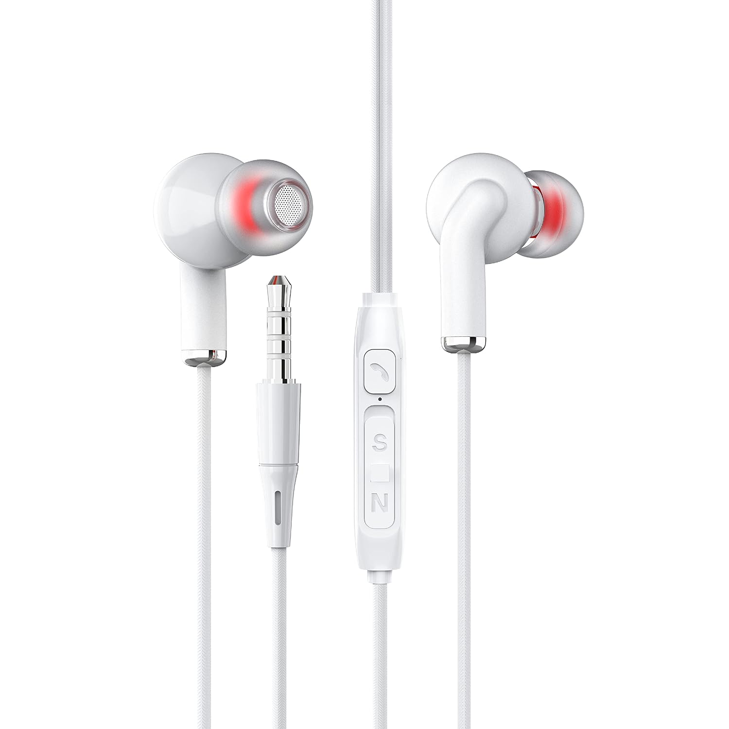 Tunez Dhwani D10 in Ear Wired Earphone with in Built mic,10mm Dynamic Drivers, Super Extra Bass and 3.5mm Jack(White)