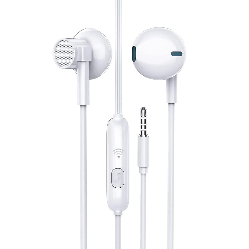 Tunez Dhwani D20 Wired in Ear Earphones with Mic, 10Mm Dynamic Drivers with Passive Noise Isolation and 3.5Mm Jack(White)