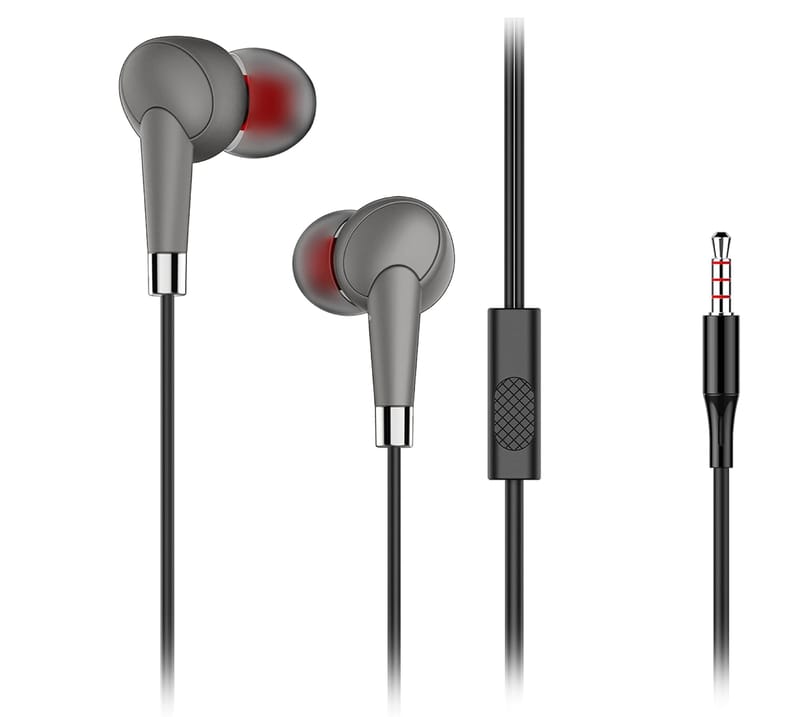 Tunez Dhwani D30 in Ear Wired Earphone with Supreme Sound Quality and Passive Noise Isolation with 10mm Dynamic Drivers, in Built mic and 3.5mm Jack(Grey)