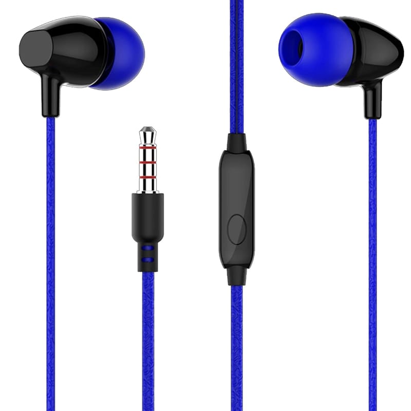 Tunez Dhwani D40 in Ear Wired Earphone with Impressive Audi, Extra Bass, Passive Noise Cancellation,in Built mic, 3.5mm Aux Jack and 10mm Drivers(Blue)